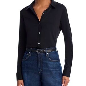 Theory Pima cotton shirt, black, Small, EUC